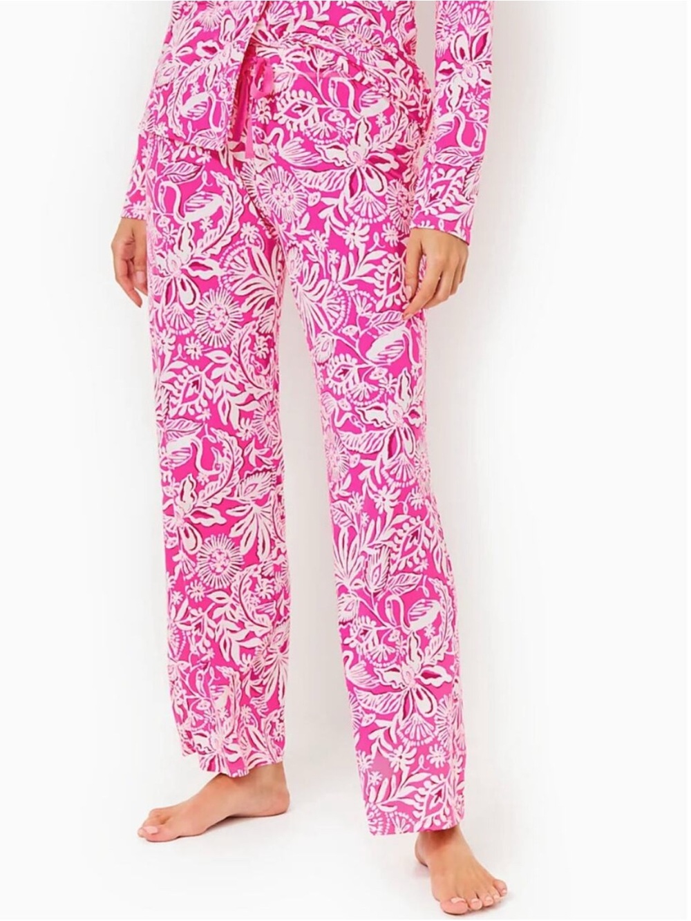 Lilly Pulitzer Passion Fruit Pink Floral Soft Pajama Pants Size L